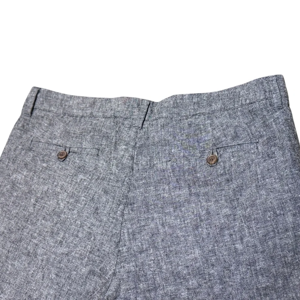 Bonobos Shorts Men's 34 CharcoalGray Linen Cotton Standard Fit Preppy Old Money
